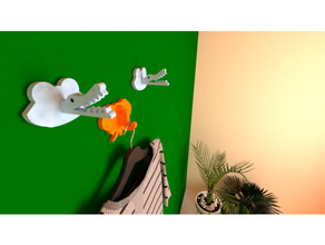 crocodilo casaco gancho 3d escultura decoração decorativo prateleira estante suporte parede 3d print model - Mito3D