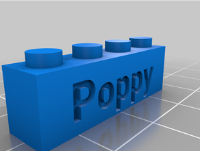 poppy lego compatible text bricks customized 3d print model - Mito3D