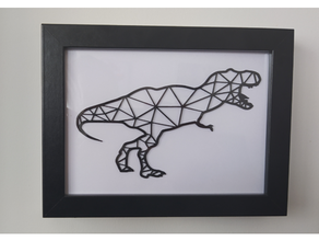 t rex parede arte 2d dinossauro 2dart decoração 3d print model - Mito3D