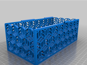 tejido caja hexagono estilo 210x110x70 soporte 3d print model - Mito3D