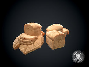 bread - robinson crusoe dnd dungeons dragons fantasy food happy meal leaf miniature pathfinder resource tabletop toast 3d print model - Mito3D