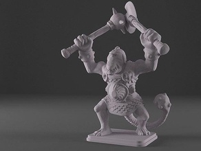 heroquest - fimir warlord axe mace 28mm 32mm creality dnd dungeons dragons fantasy hero quest heroic scale miniature mordheim oldhammer tabletop warhammer 3d print model - Mito3D