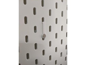 Ikea skadis 8mm aimant agrafe magnétique panneau perforé monter cheville planche petit espace rangement 3d print model - Mito3D