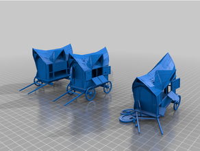 market carts - dnd terrain 3d print model - Mito3D