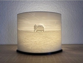 stand 200mm curved lithophane led 3d print model - Mito3D