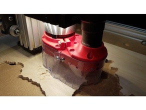 cnc dust shoe 85mm spindle 35mm festool vacuum hose magnets attach easy maintenance 3d print model - Mito3D