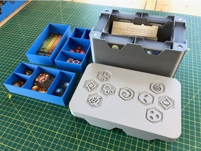 keyforge boîte 6 ponts + jetons jeton plateau 3d print model - Mito3D