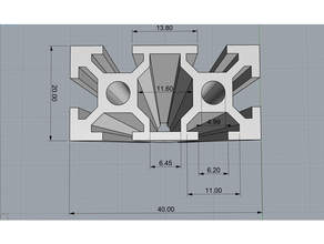 structural aluminum 20x40 20x40 profile 3d printer arduino cnc structural 20x40 structural aluminum 3d print model - Mito3D