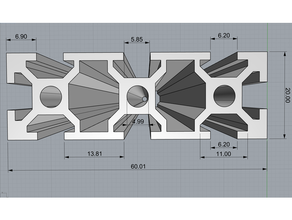 yapısal alüminyum 20x60 profil 3d yazıcı arduino cnc 3d print model - Mito3D