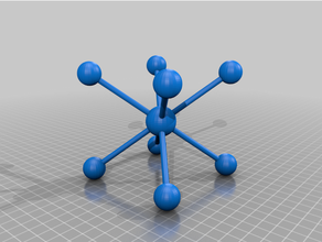 Polyeder koordiniere Tülle Links Chemie Kristallographie 3d print model - Mito3D