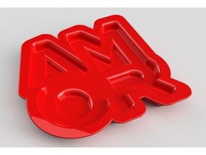 aşk çanak konteyner Cuenco dekorasyon dekoratif Aşk anahtarlık işaret İspanyol Metin 3d print model - Mito3D