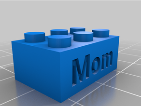 customized lego compatible text bricks mom 3d print model - Mito3D