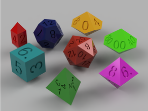 customizable polyhedral dice diy dungeons dragons fusion360 fusion 360 parametric rpg 3d print model - Mito3D