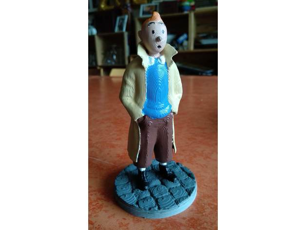 Tintin divisé base pied impression 3D print model - Mito3D