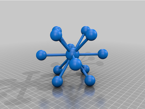 poliedro coordene cubocta drico links química cristalografia 3d print model - Mito3D