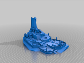 Norsen ilha forte man'o'war terreno castelo manowar nórdico 3d print model - Mito3D