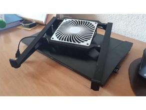 laptop cooler modular fans 120mm 140mm 2x120mm 120 140 cold double fan fresh hot lite stand 3d print model - Mito3D