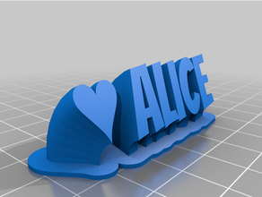 Alice personalizzato 3d print model - Mito3D