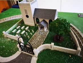 Spur Kirche Diarama Eisenbahn 3d print model - Mito3D