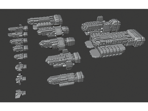 vaisseau spatial flotte vaisseaux spatiaux 3d print model - Mito3D