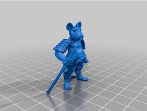 ratfolk Shinobi peau rat samouraï skaven 3d print model - Mito3D