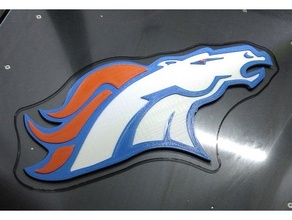 Denver Broncos 3 Farbe Mauer Plakette 3d print model - Mito3D