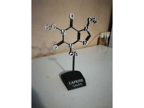 caffein molecule trophy cafe caffeine caffeine molecule coffee molecule 3d print model - Mito3D