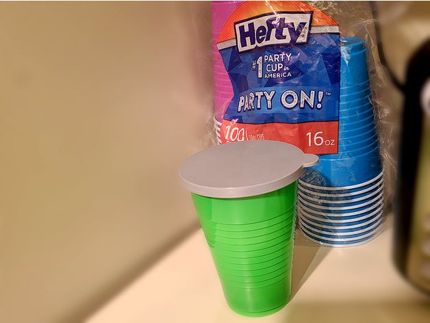 hefty disposable cup cover lid 16oz cap solocup 3D print model - Mito3D