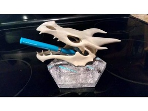 dragon skull pen holder 3d print model - Mito3D