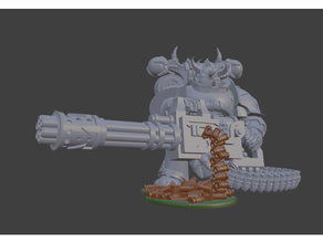 gun shell decoration traitor space marine havocs 40k chaos marines warhammer 3d print model - Mito3D