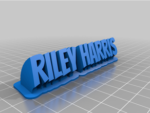 personalizado varrendo 2 line prato Riley Harris 3d print model - Mito3D