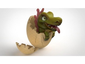 dino 3dsculpture dinosaur dragon dungeons dragons egg 3d print model - Mito3D