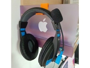 headphone holder hadphone headphones hook stand 3d print model - Mito3D