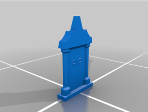 simple headstone everquest mmo rip tombstone tripod video game 3d print model - Mito3D
