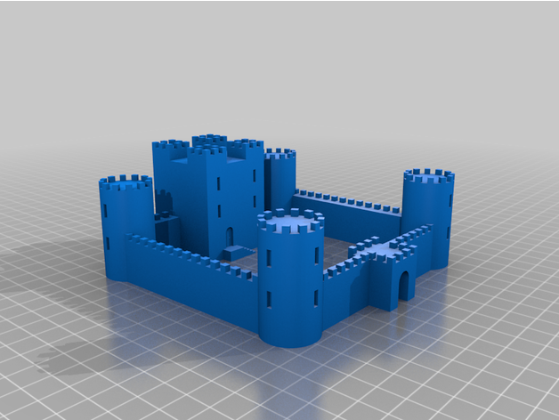 Facile précis châteaux 3d imprimable historique bâtiment l'histoire modèle intello arc ciel siège échelle 3D print model - Mito3D