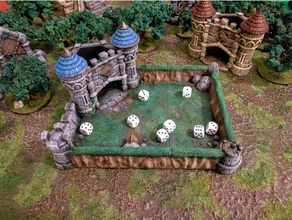 dado campi battaglia umano castello modulare Torre + vassoio gioco tavolo giochi tavola guerra wargaming 3d print model - Mito3D