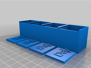 customized stackable multi box slide lid text compartments 3d print model - Mito3D