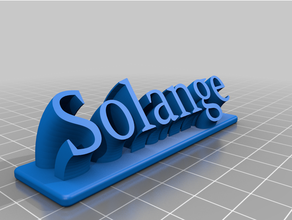 solange - letreiro customized 3d print model - Mito3D