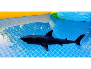 squalo animale freddo flessibile galleggiante ragazzi divertimento giocattoli nuotare nuoto piscina giocattolo 3d print model - Mito3D