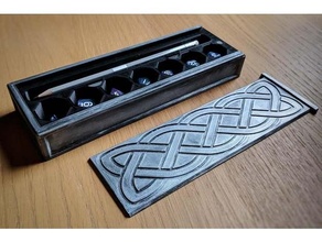 celtic dice box magnet sliding lid 3d print model - Mito3D