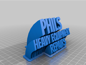 personalizado varrendo 2 line prato texto phils 3d print model - Mito3D