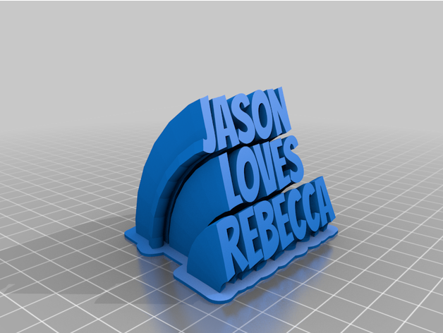 personalizado varrendo 2 line prato texto jr 3D print model - Mito3D