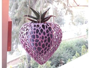strawberry heart hanging planter pot flowerpot flower vase vases planters 3d print model - Mito3D