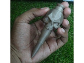 bala cicatriz cráneo 50 California llavero llaveros colgante pendiente colgantes 3d print model - Mito3D