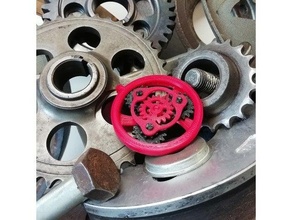 planetary gear set key ring necklace gearbox keychain keyring pendant 3d print model - Mito3D