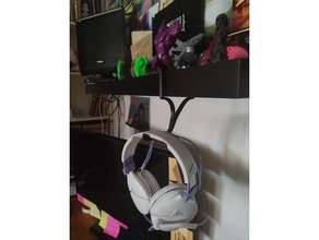 headset hanger haedset mount holder porta cuffie 3d print model - Mito3D