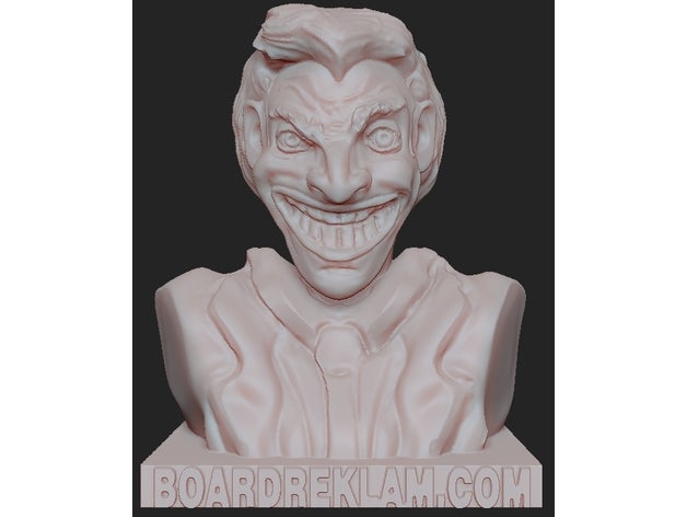 joker bust supervillain 3D print model - Mito3D