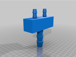 customized parametric hose adaptor splitter remix 3d print model - Mito3D