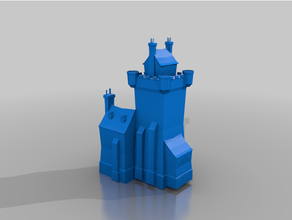 cappella orologio Torre aos Bretonniani terreno lp dnd 3d print model - Mito3D