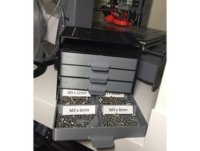 istiflenebilir parçalar çekmeceler konteyner Çekmece tepsi 3d print model - Mito3D